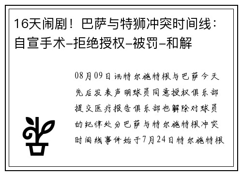 16天闹剧！巴萨与特狮冲突时间线：自宣手术-拒绝授权-被罚-和解